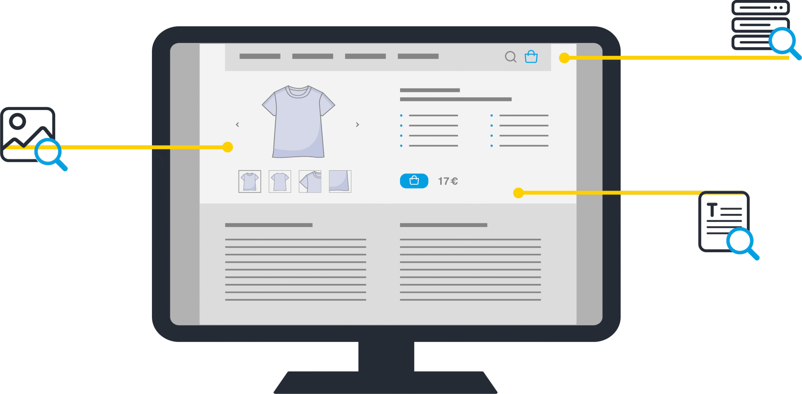 Website-Analyse Grafik Onlineshop