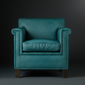 türkisfarbener, gepolsteter Sessel